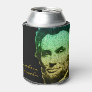 Lincoln Portrait Text Poster Can Cooler