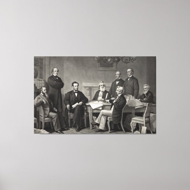 Lincoln Reading the Emancipation Proclamation Canvas Print (Front)