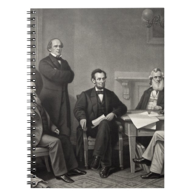 Lincoln Reading the Emancipation Proclamation Spiral Notebook (Front)