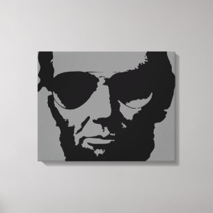 Lincoln with Aviator Sunglasses (Black) Canvas Print