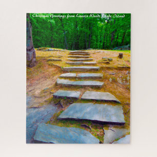 Lincoln Woods Rhode Island. Christmas Greetings Jigsaw Puzzle