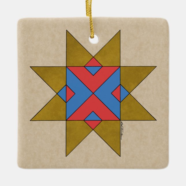 Lincolnshire Auseklis Witch Mark Ceramic Ornament (Front)