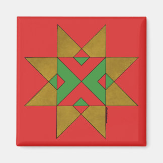 Lincolnshire Auseklis Witch Mark Red and Green Magnet