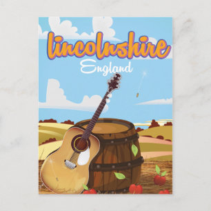 Lincolnshire England vintage travel poster Postcard