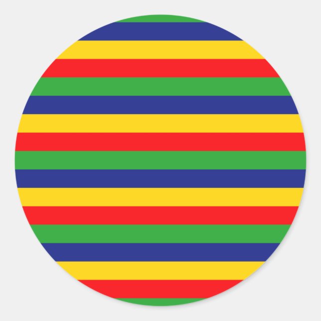 Lincolnshire flag stripes classic round sticker (Front)