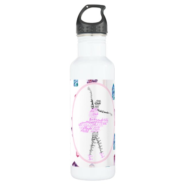 Linda Ballerina Personalized Dancer Gift 710 Ml Water Bottle (Front)