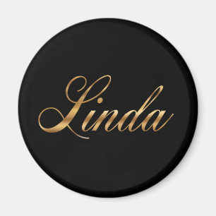 Linda gold Design Lettering Magnet