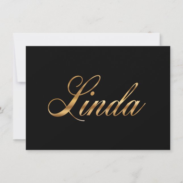 Linda gold Design Lettering Map Card (Front)