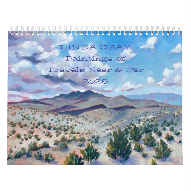 Linda Grey 2026 Calendar Paintings of Travels  (Cover)