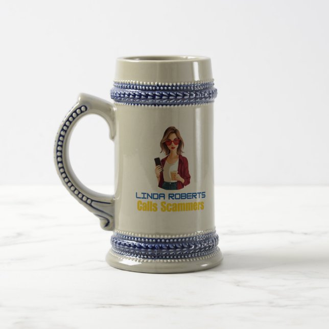 Linda Roberts Calls Scammers Oktoberfest Beer Mug  (Left)