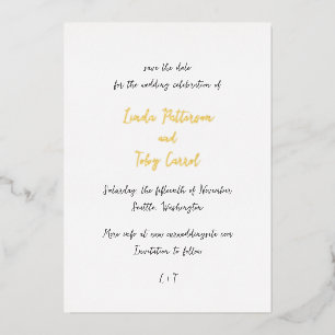 Linda Simple Modern Wedding Save the Date