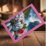 Linda's Heart Among Mountains Trifold Wallet<br><div class="desc">A heart-shaped stone with the name Linda inscribed on it,  surrounded by roses and nestled among smooth white stones on a lakeshore.</div>