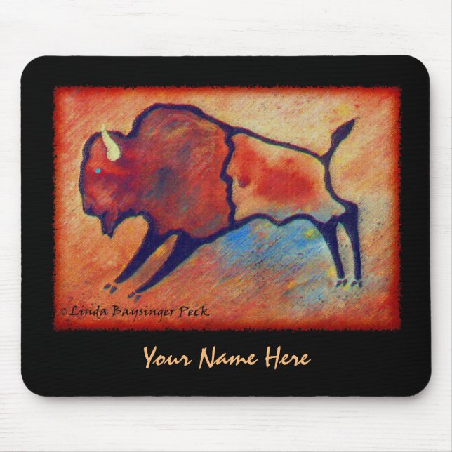 Linda's Stylised Buffalo Mouse Pad (Front)