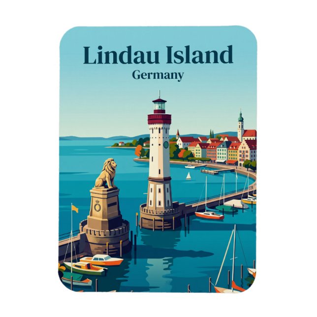 Lindau Island Germany Magnet (Vertical)