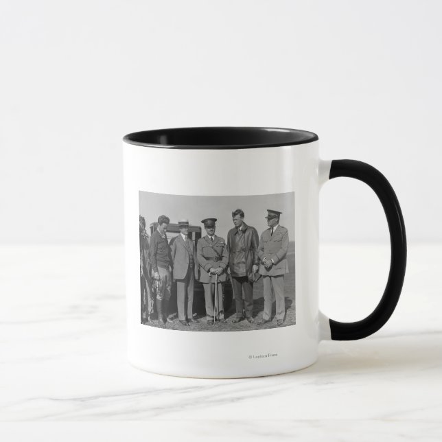 Lindbergh and Wright at Wright Field Photograph Mug (Right)