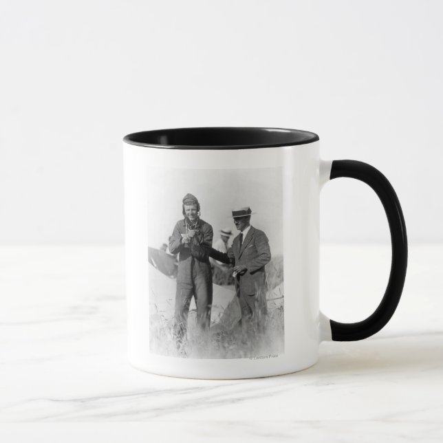 Lindbergh and Wright - Wrecked Plane Mug (Right)