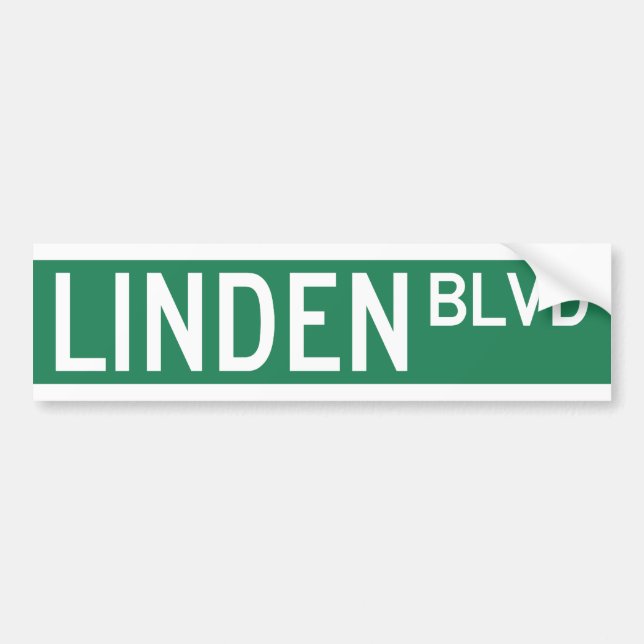 Linden Boulevard Sign Bumper Sticker (Front)