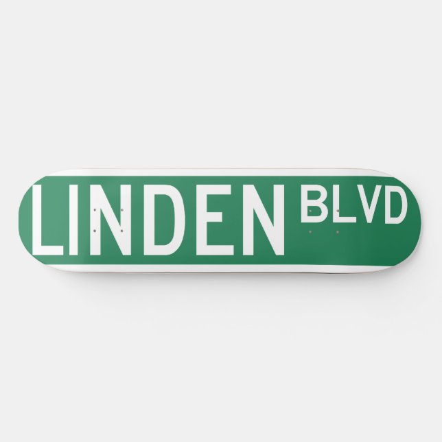 Linden Boulevard Sign Skateboard (Horz)