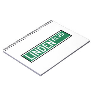 Linden Boulevard Sign Spiral Notebook