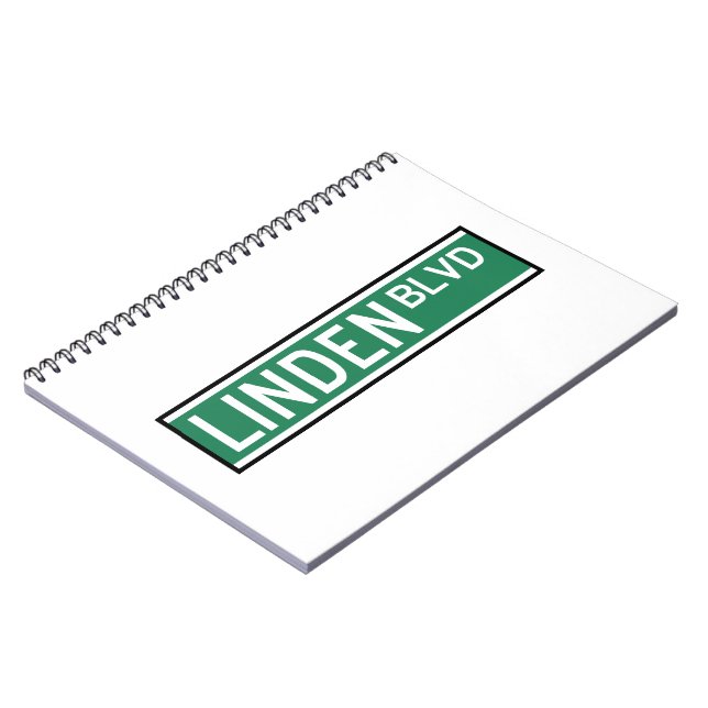 Linden Boulevard Sign Spiral Notebook (Left Side)