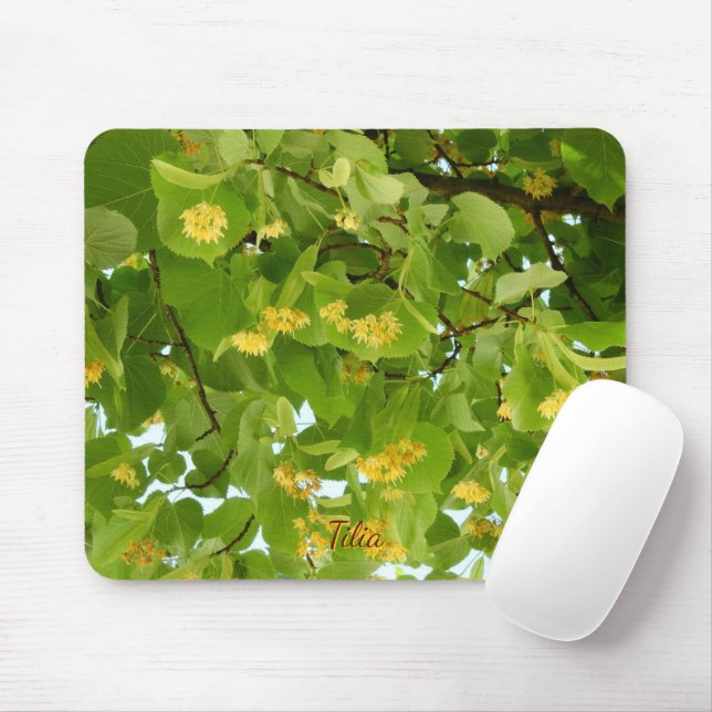Linden Tea flowers and leaves Mouse Pad (With Mouse)