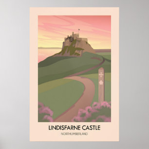 Lindisfarne Castle Northumberland Travel Poster