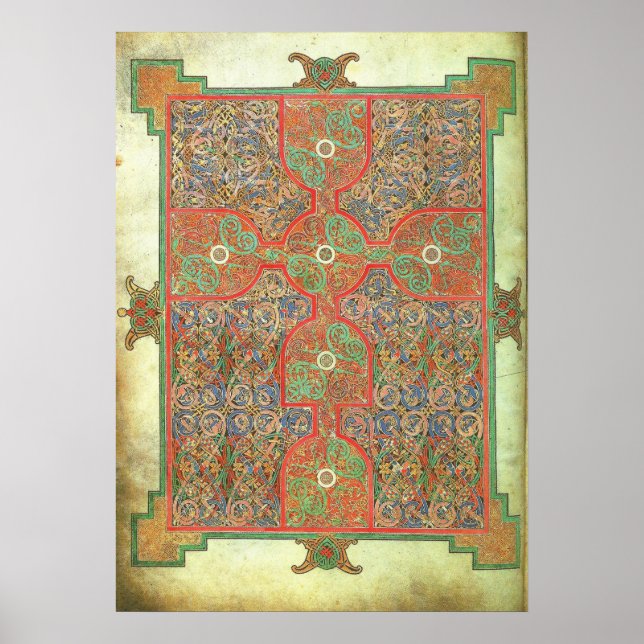 Lindisfarne Gospels carpet page A.D. 698 Poster (Front)