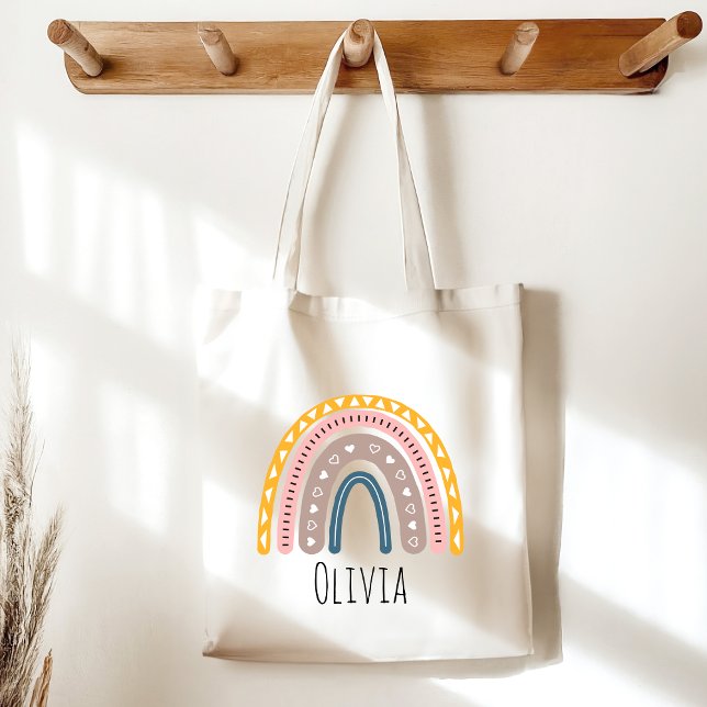 Lindo Arcoiris Boho Acuarela Multicolor  Tote Bag (Creator Uploaded)