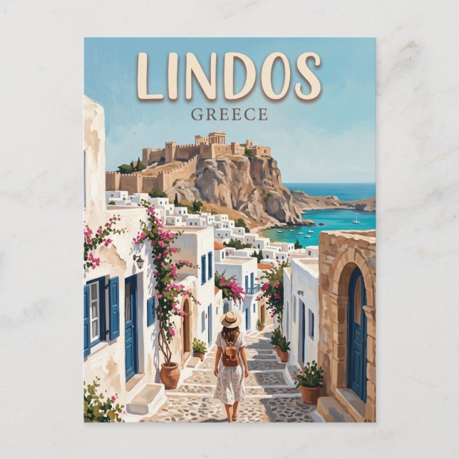 Lindos Greece Postcard (Front)