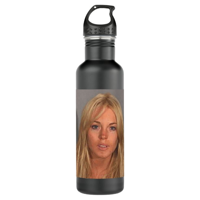 LINDSAY LOHAN MUGSHOT  710 ML WATER BOTTLE (Front)
