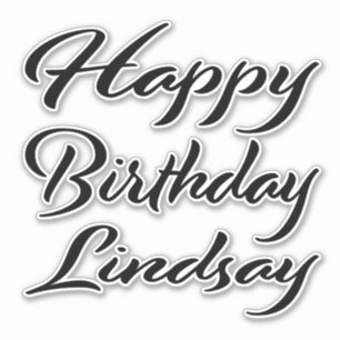 Lindsay Name Vorname black Sticker Geburtstag
