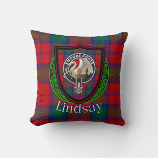 Lindsay Scottish Clan Tartan & Crest Cushion