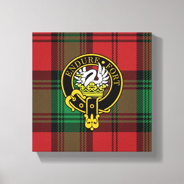 Lindsay Scottish Crest and Tartan Canvas print (Front)