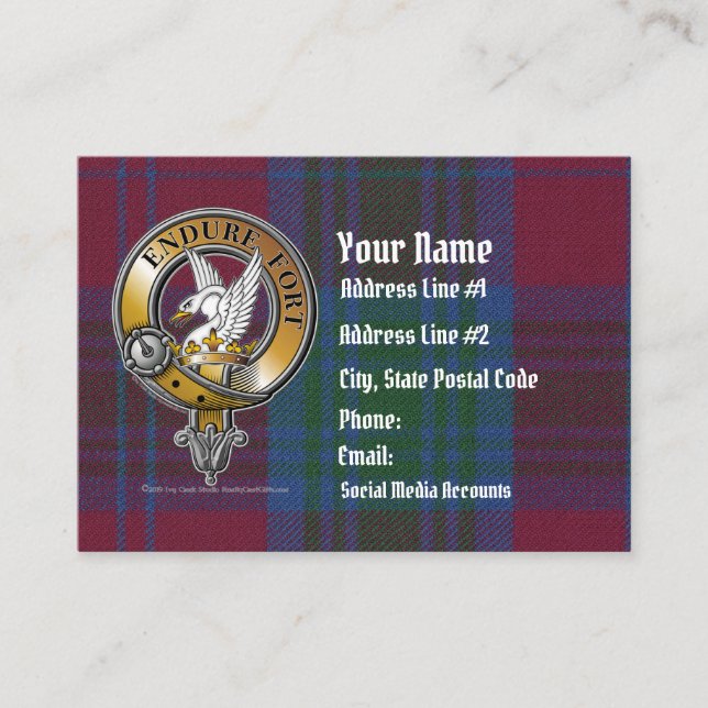 Lindsay Tartan & Badge Business Card (Front)