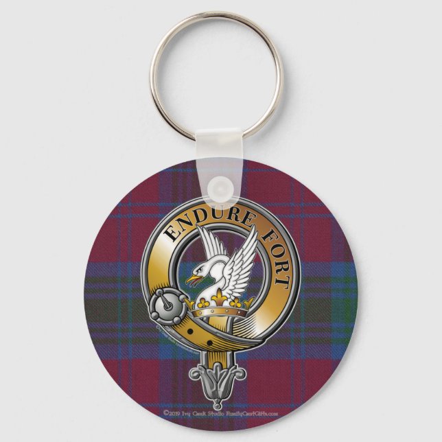 Lindsay Tartan & Badge Key Ring (Front)
