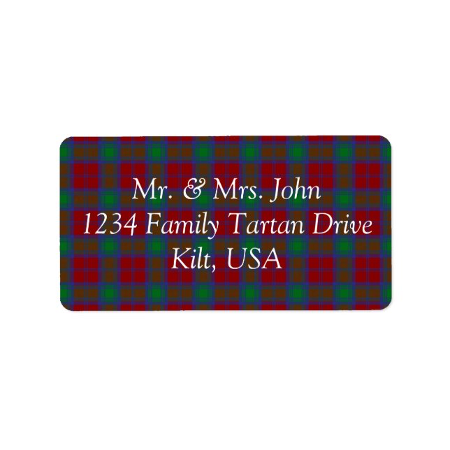 Lindsay Tartan Label (Front)