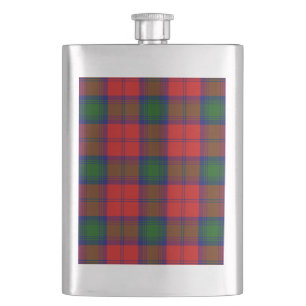 Lindsay tartan red green plaid hip flask