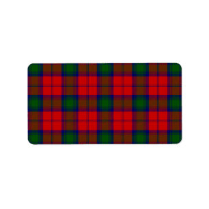 Lindsay tartan red green plaid label