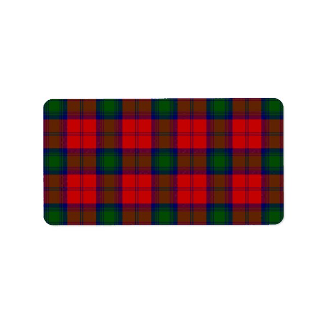 Lindsay tartan red green plaid label (Front)