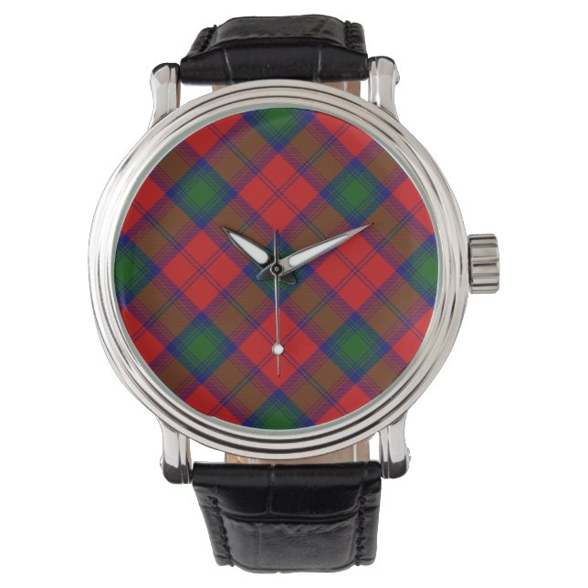 Lindsay tartan red green plaid watch (Front)