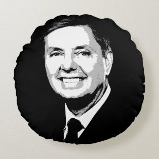 Lindsey Graham Face Round Cushion