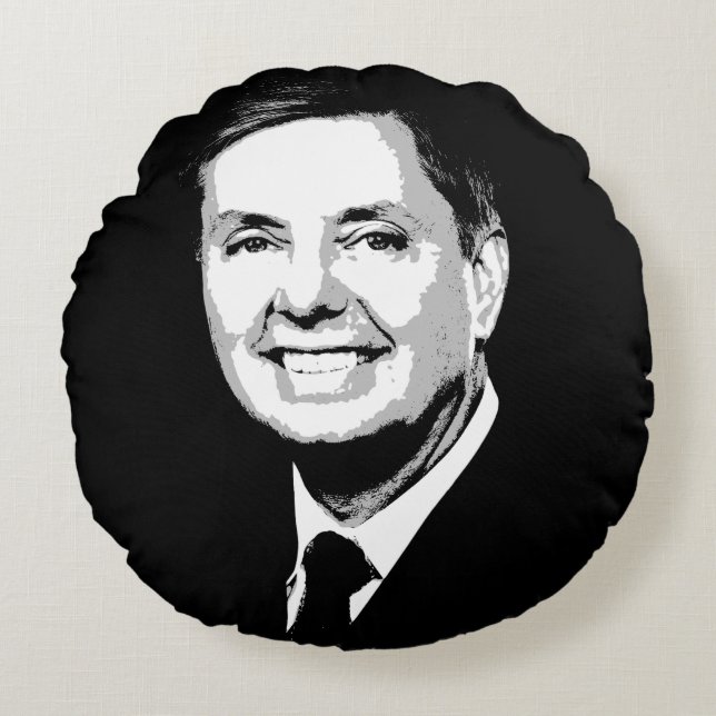 Lindsey Graham Face Round Cushion (Front)