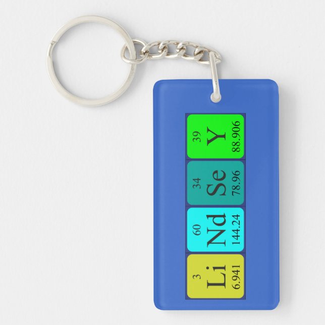 Lindsey periodic table name keyring (Front)