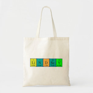 Lindsey periodic table name tote bag