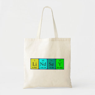 Lindsey periodic table name tote bag