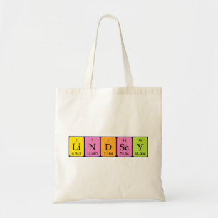 Lindsey periodic table name tote bag
