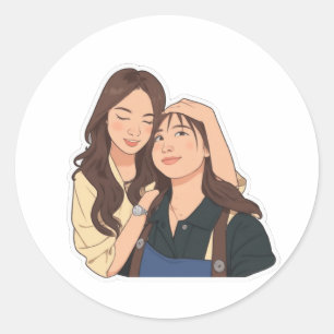 LinDy (GL pair) Classic Round Sticker