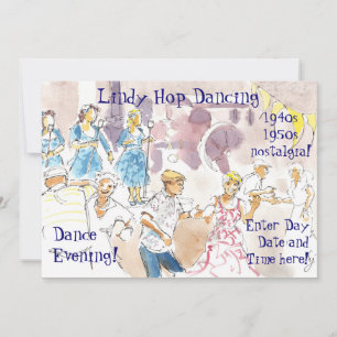 Lindy Hop Swing Dancing Invitation
