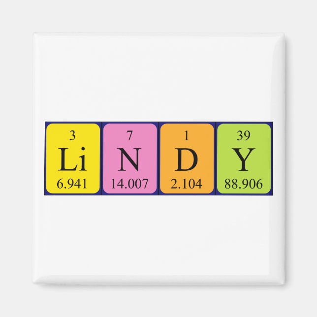 Lindy periodic table name magnet (Front)