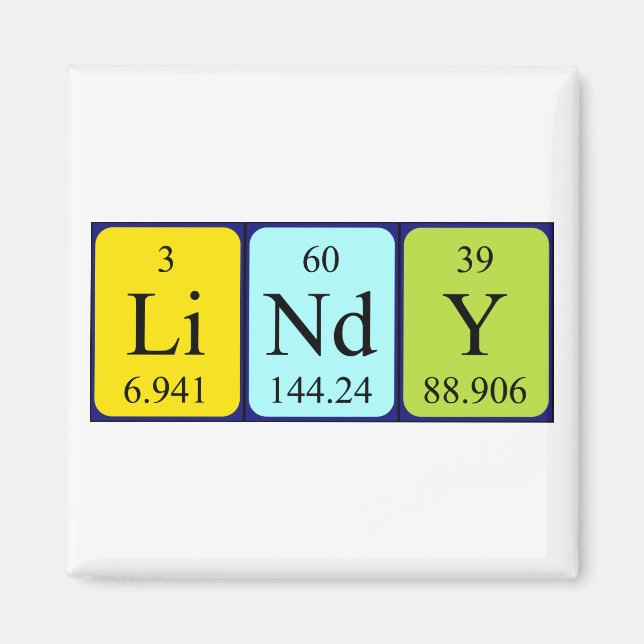 Lindy periodic table name magnet (Front)